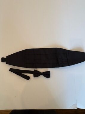 Black Cummerbund and Bow Tie Set for Men